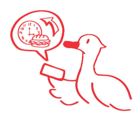 Cartoon duck illustration for last order feature