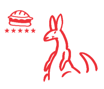 Cartoon kangaroo illustration for popular dishes feature